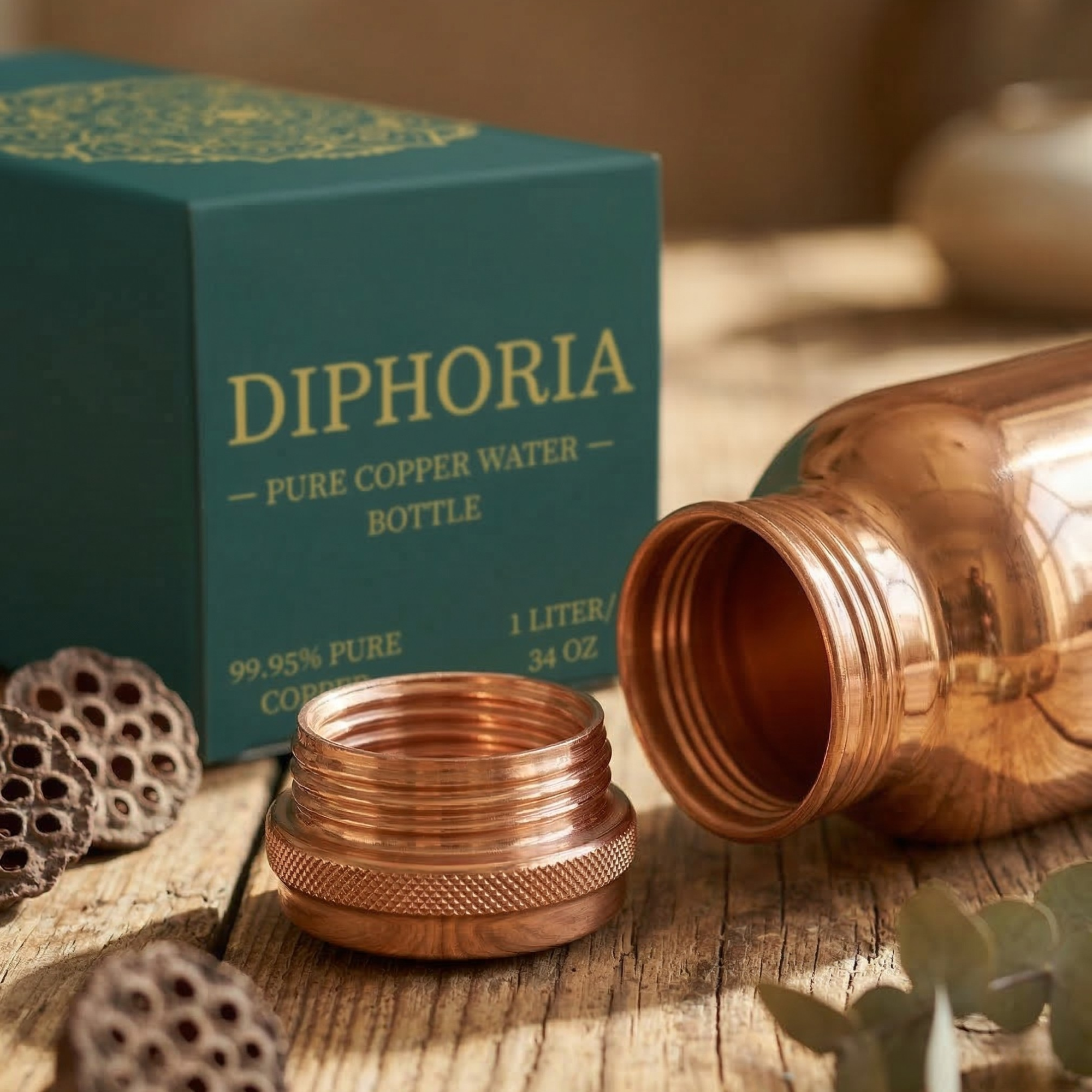 Inspired by Ayurvedic water traditions — DIPHORIA copper bottle