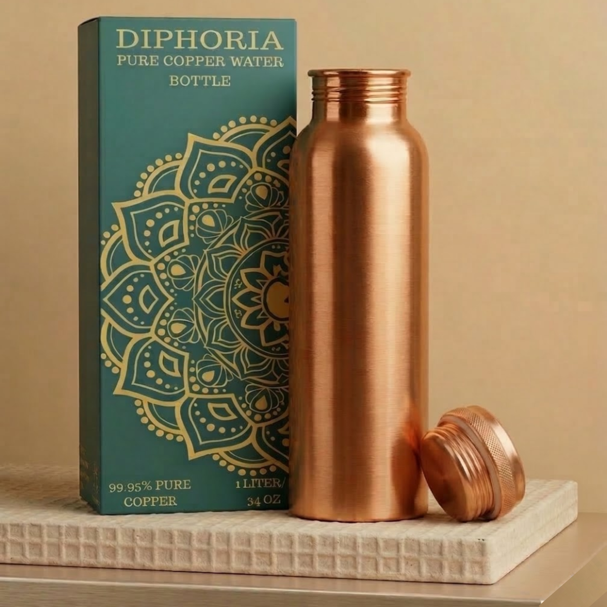 DIPHORIA copper bottle vs competitors — 99.95% pure copper quality comparison