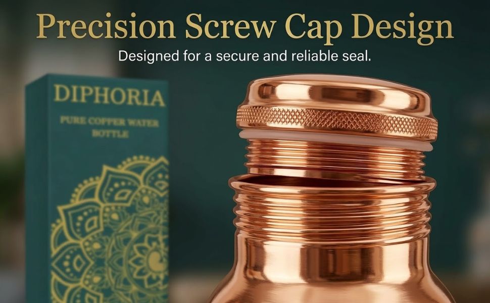 Copper bottle leak-proof screw cap detail 950ml