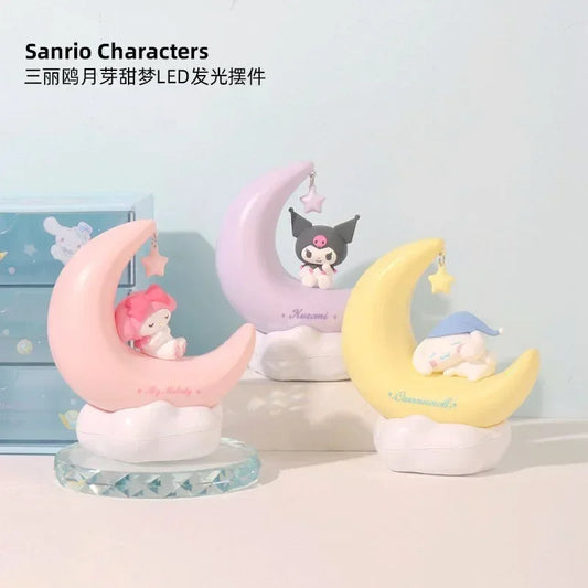 MINISO Genuine Sanrio Moonbud Night Light – Glowing Ornament & Creative Qixi Birthday Gift