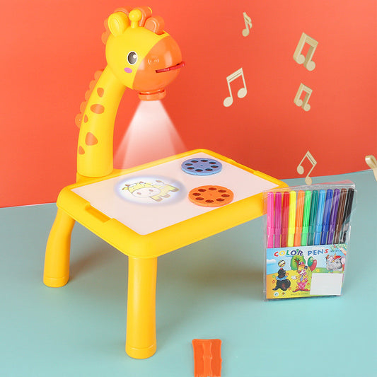 Children LED Projector Art Drawing Table Toys Painting Board Desk - Diphoria