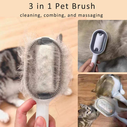 4-in-1 Cat Grooming Brush – Double-Sided Hair Removal with Water Tank