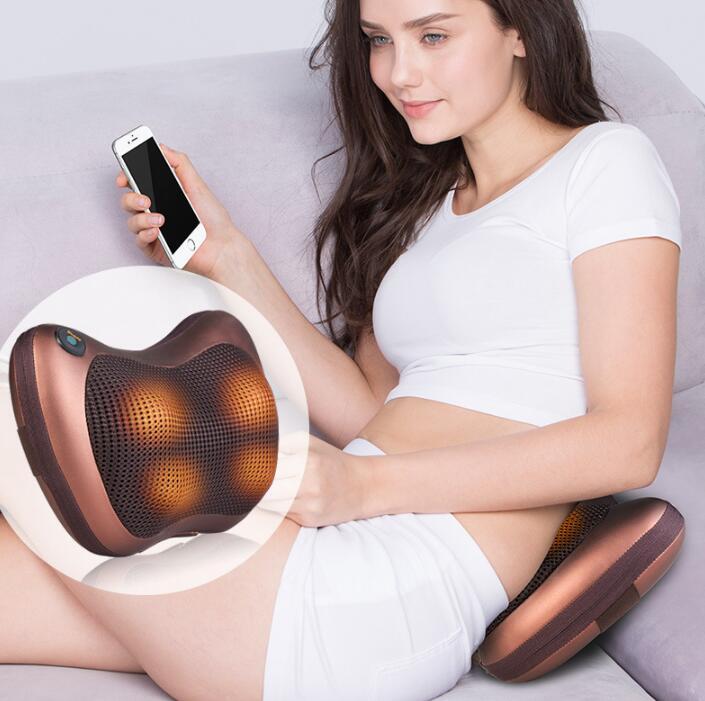 Electric Infrared Heating Kneading Neck Shoulder Back Body Spa Massage Pillow Car Chair Shiatsu Massager Masaj Device - Diphoria