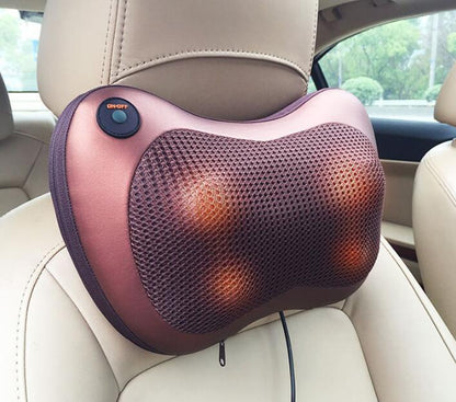 Electric Infrared Heating Kneading Neck Shoulder Back Body Spa Massage Pillow Car Chair Shiatsu Massager Masaj Device - Diphoria