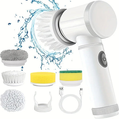 Electric Spin Scrubber – 5-in-1 Rechargeable Power Cleaning Brush