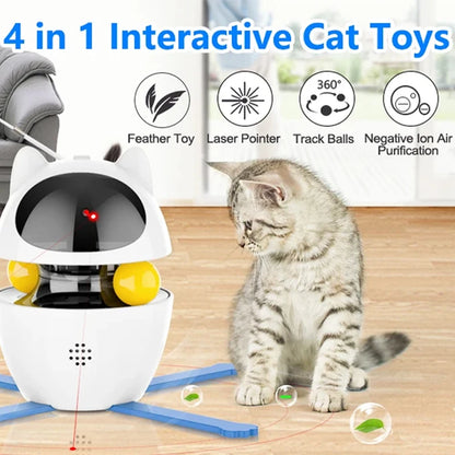 USB Rechargeable 4-in-1 Laser Cat Toy – Interactive Indoor Exercise & Teaser Toy