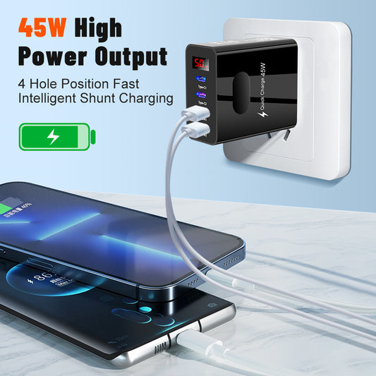 Digital Display 2USB 2Type-c Digital Display Phone Charger