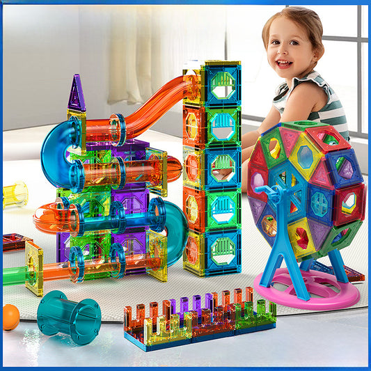 Colorful Magnetic Window & Pipe Building Blocks – Educational Toy for Kids