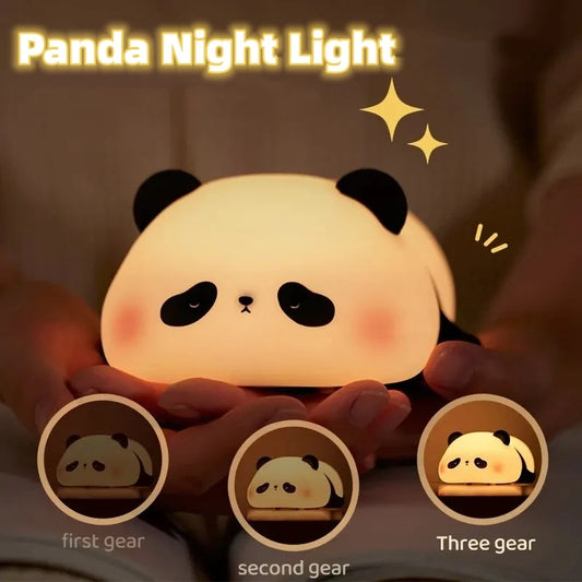 Cute Panda Night Light – Silicone Rechargeable Lamp for Kids’ Bedroom Decor & Gifts