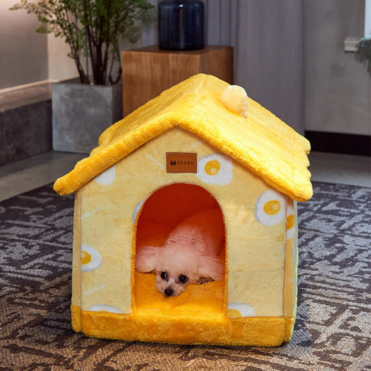 Foldable Dog House | Warm Pet Bed Cave for Cats & Small Dogs